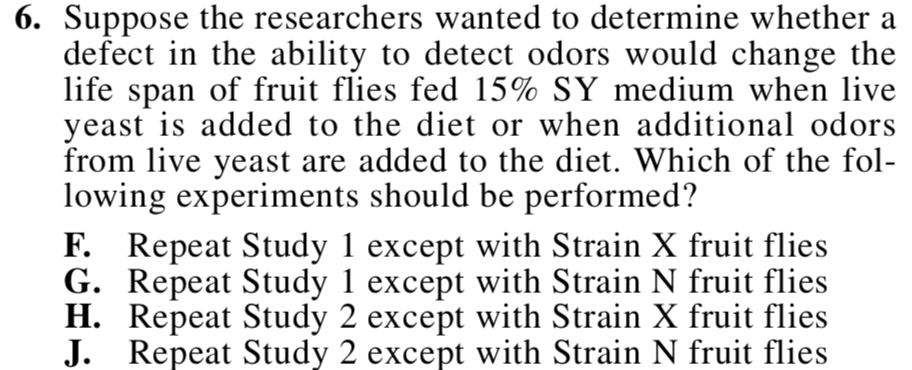 science ACT example question