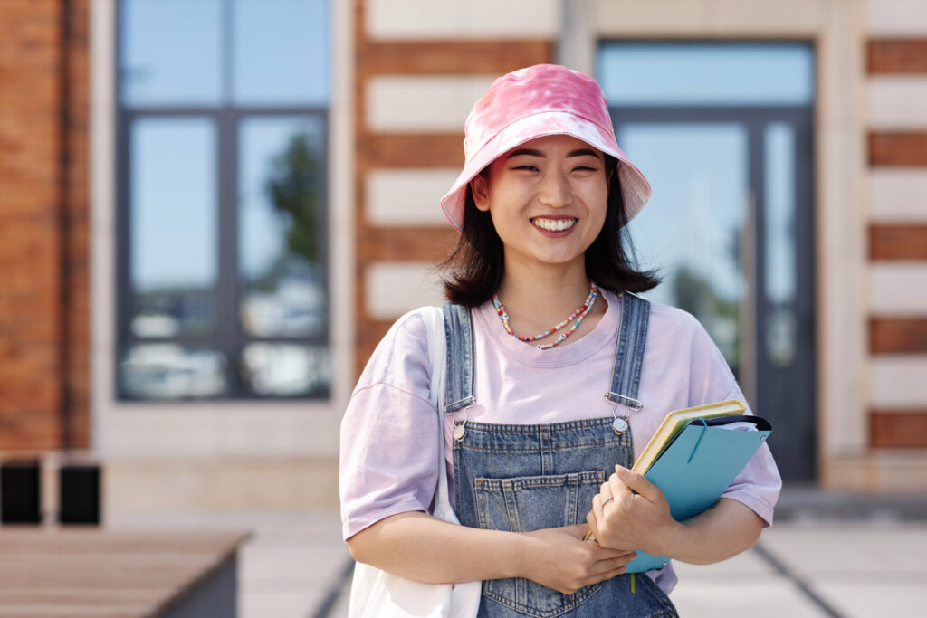 student accepted and smiling